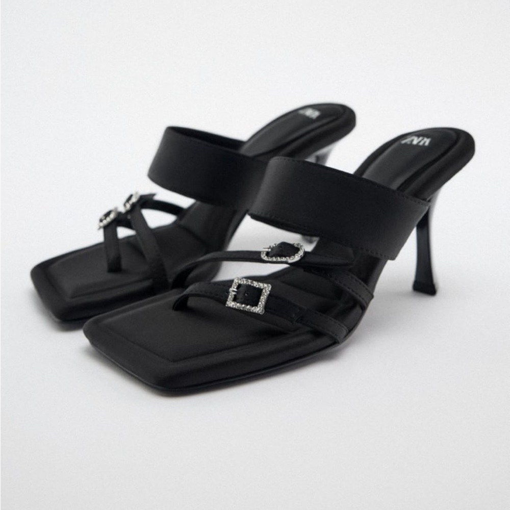Zara Low Heel Sandals — New!